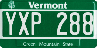 VT license plate YXP288