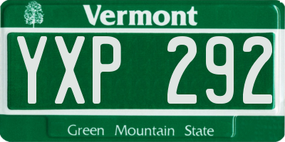 VT license plate YXP292