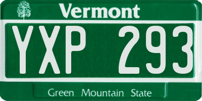 VT license plate YXP293