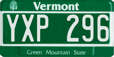 VT license plate YXP296