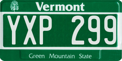 VT license plate YXP299