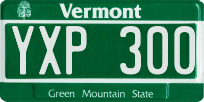 VT license plate YXP300