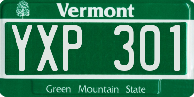 VT license plate YXP301