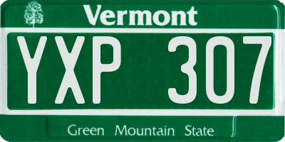 VT license plate YXP307