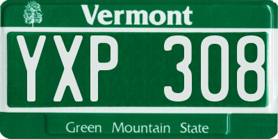 VT license plate YXP308