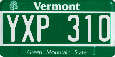 VT license plate YXP310