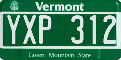VT license plate YXP312