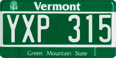 VT license plate YXP315