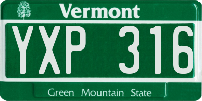 VT license plate YXP316