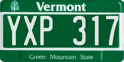 VT license plate YXP317