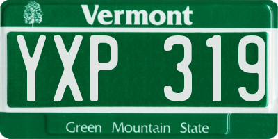 VT license plate YXP319