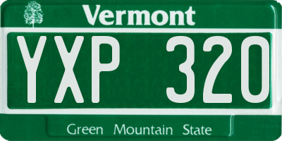 VT license plate YXP320