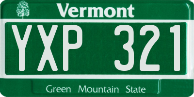 VT license plate YXP321
