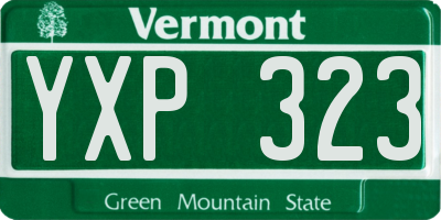 VT license plate YXP323