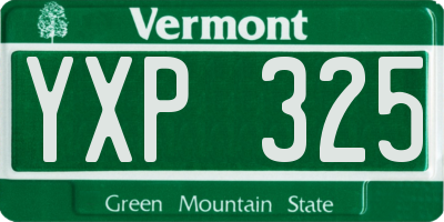 VT license plate YXP325