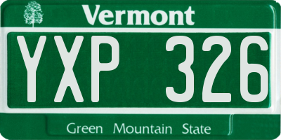VT license plate YXP326