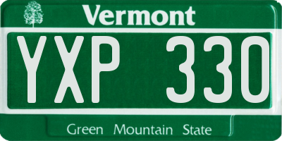VT license plate YXP330
