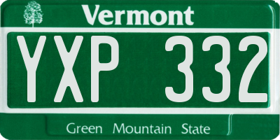 VT license plate YXP332