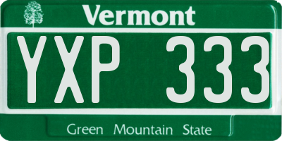 VT license plate YXP333