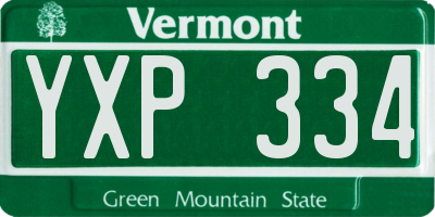 VT license plate YXP334