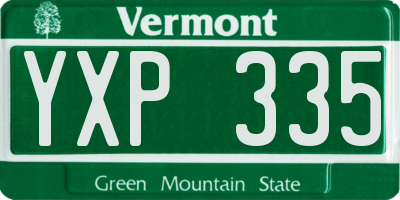 VT license plate YXP335