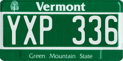 VT license plate YXP336