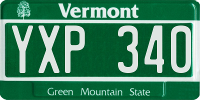 VT license plate YXP340