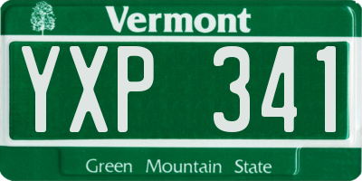 VT license plate YXP341