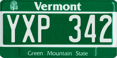 VT license plate YXP342