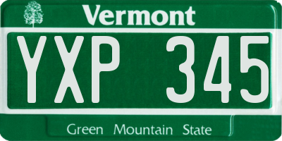 VT license plate YXP345