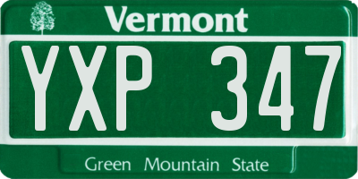 VT license plate YXP347