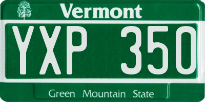 VT license plate YXP350