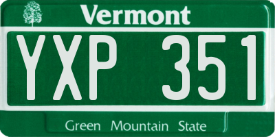 VT license plate YXP351