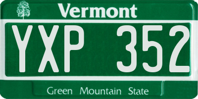 VT license plate YXP352