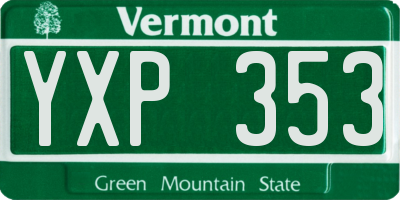 VT license plate YXP353