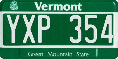 VT license plate YXP354