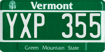 VT license plate YXP355