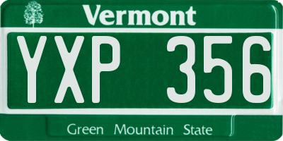 VT license plate YXP356