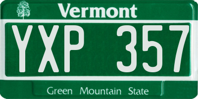 VT license plate YXP357