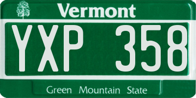 VT license plate YXP358