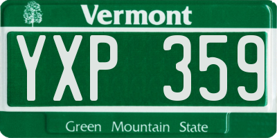 VT license plate YXP359