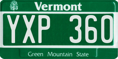 VT license plate YXP360