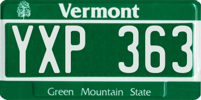 VT license plate YXP363