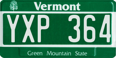 VT license plate YXP364