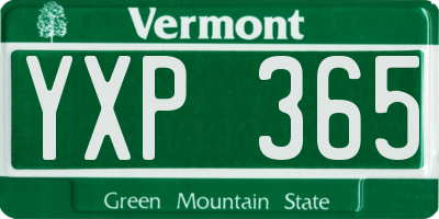 VT license plate YXP365