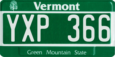 VT license plate YXP366