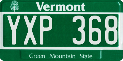 VT license plate YXP368