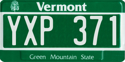 VT license plate YXP371