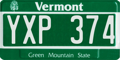 VT license plate YXP374