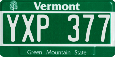 VT license plate YXP377